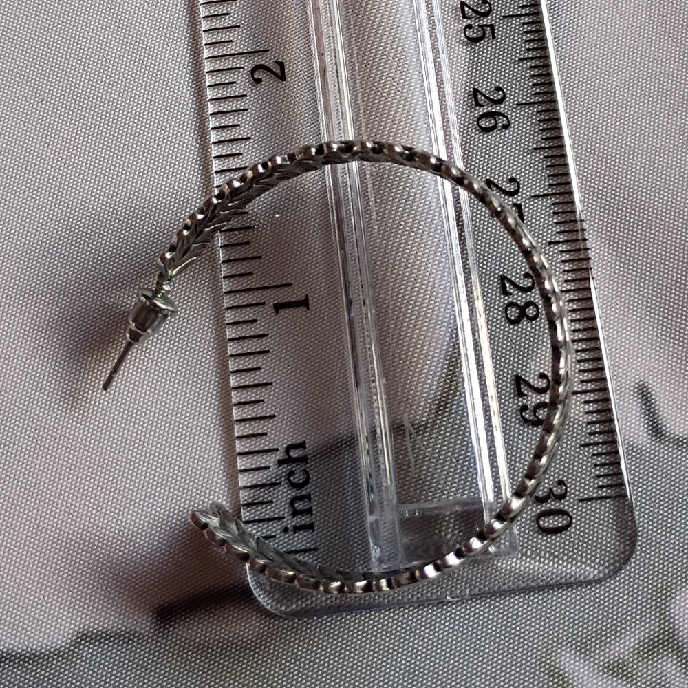Elegant Silver Hoop and Dangle Earrings Set - Picture 10 of 10
